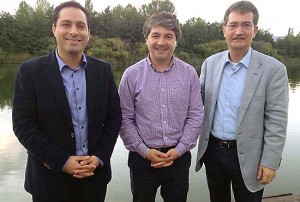 Mauricio Vila Dosal, Alcalde de Mérida; Omar Sabat Guzmán, Alcalde de Valdivia, Chile; y Xavier Tudela presidente del Buró Internacional de Capitales Culturales.